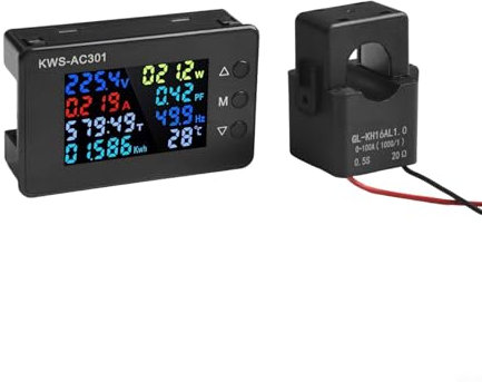Multi Function Electricity Meter Monitors Voltage (50 300V), Current (0 100A), Energy Consumption & More
