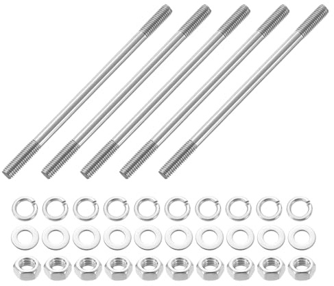QUARKZMAN 5pzs Espárragos Roscados M6x110mm Pernos de Varilla Roscada doble