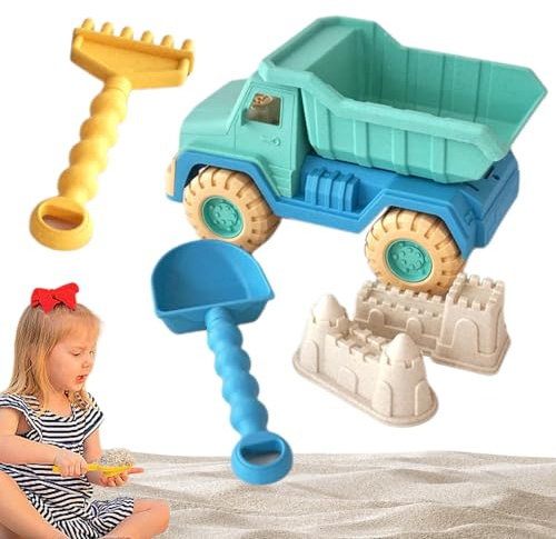 Giocattoli sandbox - Giocattoli di sabbia per castello di sabbia | Toy Toy Travel Beach, camion castello, pala, rastrello, 2 di sabbia del castello, giocattoli di sabbia per ragazzi