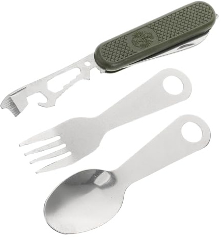 Mikinona 1 ensemble Set de Couverts de Camping Pliables Acier Inoxydable Ustensiles de Voyage Réutilisables avec Couteau Fourchette et Cuillère Ensemble Portable pour Pique et Plein Air