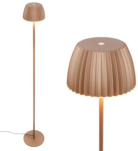 BRILONER - LED Stehlampe mit Touch, dimmbar, Lichtkante, warmweißes Licht, Leselampe, Wohnzimmerlampe, Schlafzimmer Deko, Deckenfluter, Standleuchte, Stehleuchte, 19x124 cm, Coffee