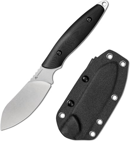 FORESAIL Feststehendes Messer, Gürtelmesser,DC53 Klinge EDC-Messer mit schwarzem G10Griff,mit Kydex-Scheide, Outdoor-Jagd-, Wandern-, Survival- und Campingmesser mit Scheide.