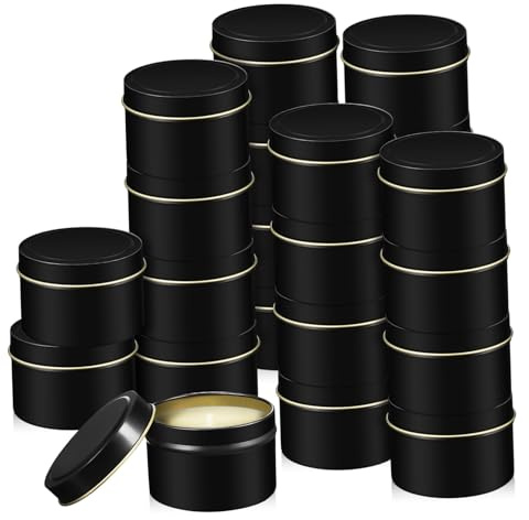 Yardenfun 24 Piezas Latas para Velas Redondas de Inoxidable Unidades Envases para Fabricación de Velas Recipientes Versátiles para Almacenamiento y Aromaterapia Diseño Elegante Duraderas