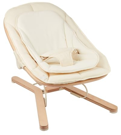 Babymoov Babywippe Swoon Flow aus Holz - natürliche Schaukelbewegung, 3-fach verstellbar, ab Geburt bis 18kg, umbaubar zum Kindersessel, Bio-Baumwolle & FSC-zertifiziertes Holz