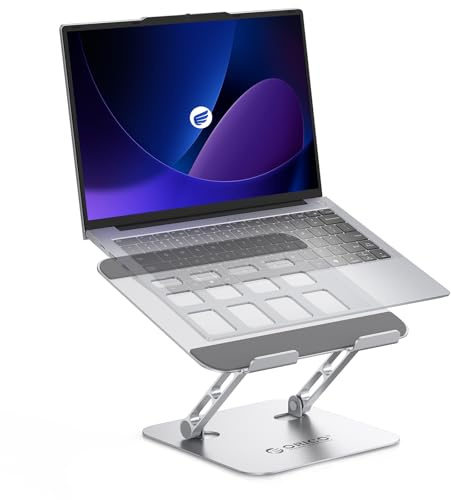ORICO Laptopständer, höhenverstellbar & faltbar, Aluminium – ST11, Silber | Komfortable Arbeitshöhe, flexible Anpassung und platzsparendes Design – ideal für den täglichen Einsatz am Schreibtisch.