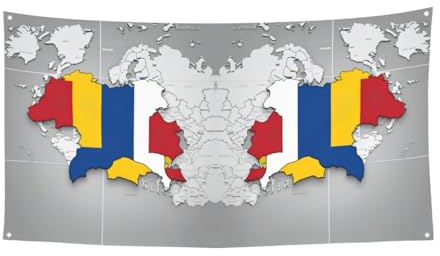 Bannière imprimée avec drapeau de position de la Roumanie, décoration à suspendre pour fête de Noël, Halloween, fête de cour