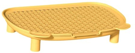 Cat Litter Mat Catcher Tray - Sturdy Detachable Multipurpose Litter Pad for Indoor Cats, Gray- yellow