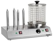 Bartscher BA.A120.408 Appareil à Hot-Dogs avec 4 Plots Chauffés pour Petit Pain Acier Inoxydable 50 x 28,5 x 39 cm