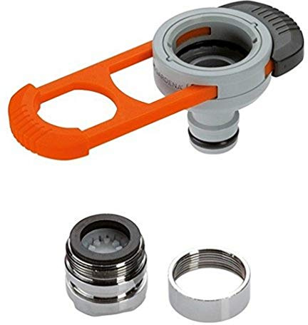 Adaptateur pour robinet d'intérieur de GARDENA : adaptateur pratique pour le raccordement du système GARDENA à un robinet avec filetage M 22 x 1 mâle et M 24 x 1 femelle (8187-20)