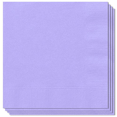Lot de 100 serviettes en papier 2 plis Violet clair Lavande Lilas 33 cm