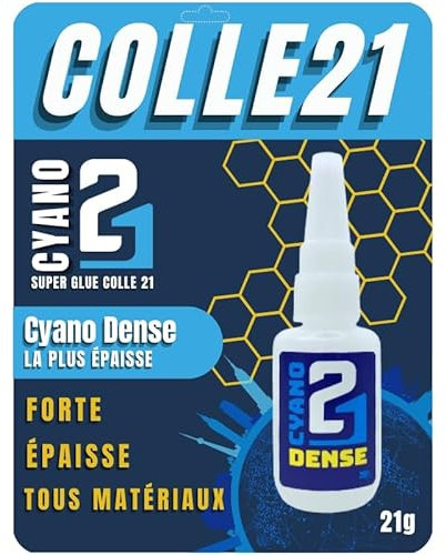 Super Glue Colle21 DENSE - 21g | Colla cianoacrilica densa per incollaggi precisi e resistenti – Ideale per modellismo, bricolage e riparazioni tecniche