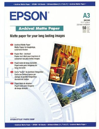 C13S041344 Matte Archival paper - A3 - 50 Sheets