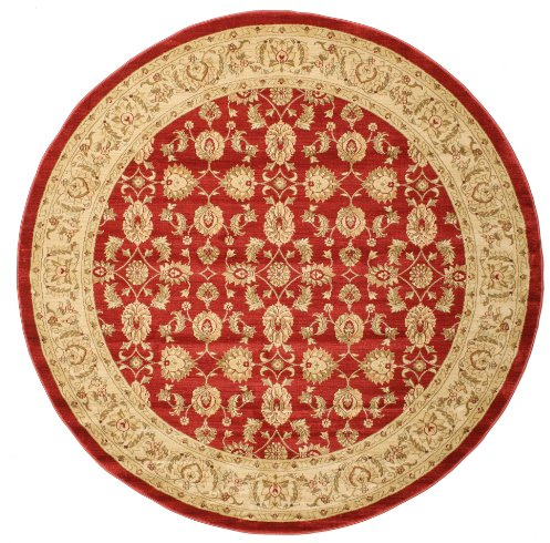 RugVista Ziegler Kaspin Teppich, Ø 250 cm, Rot | Orientalische, Rund, Niedriger Stapel, Nur chemische Reinigung, Oeko-Tex 100, Wohnzimmer, Esszimmer, Schlafzimmer, Küche