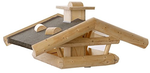 Dehner Natura Premium Wildvogel Futterhaus Wendelstein, Futterstation für Wildvögel, Vogelhaus wetterfest / stehend, inkl. wasserabweisender Teerpappe, ca. 76 x 55 x 32 cm, Holz, natur
