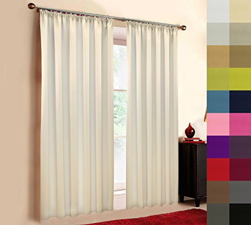 Sun World Hochqualitativer Verdunkelungsvorhang nach Maß, Kräuselband, Schlaufen, Maßanfertigung, Thermovorhang Vorhang nach Maß, Gardinen nach Maß, Beige (100cmcm Höhe x 145cm Breite)