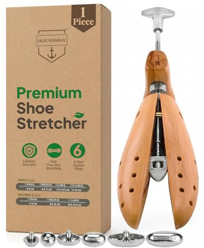 HOUNDSBAY Bulldog Heavy-Duty Shoe Stretcher | Loosens Tight Shoes with Strong Wood & Metal Construction
