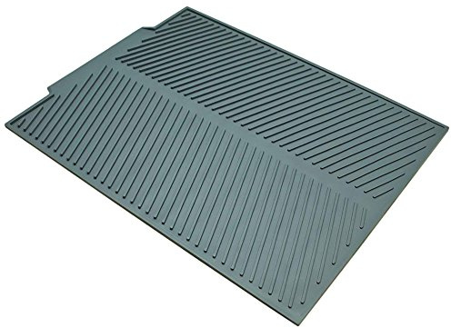DUBENS Extra große Silikon Geschirr-Abtropfmatte,Abtropfmatte Basic Spülbeckenmatte, Spülbeckeneinlage, Abtropfmatte Trocken-Matte, Silikon-Trockenmatte für Küchen-Arbeitsplatte, 43x33 cm (Grau)