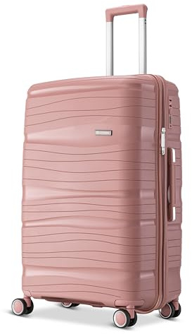 Skycases Travel One Koffer 98L – Rosa – Hartschalenkoffer groß XL, 4 Rollen, Zahlenschloss, Polypropylen leicht