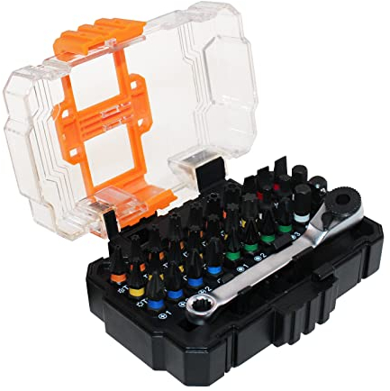 MACHOMAN 1MC031 Valigetta portatile da 31 pezzi, dotata di 30 punte e 1 chiave a cricchetto