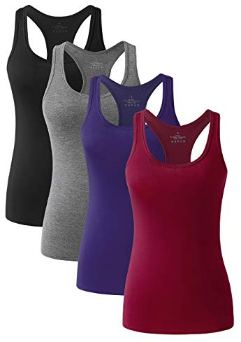 vislivin Sport Tank Tops Damen Workout Tanktops Racerback Yoga Atmungsaktives Shirts-4er Pack