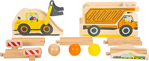 small foot Kugelbahn Junior Baustelle aus Holz, modular mit erweiterbaren Elementen, inkl. Kugeln, ab 18 Monaten, 11382