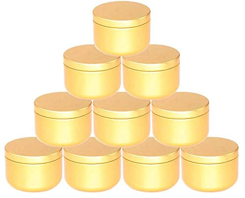 Paquete de 30 recipientes Redondos para Velas de 50ml, latas de Velas de Aluminio y Metal, latas para Manualidades, fabricación de Velas DIY, Artes y Regalo, Almacenamiento de Dulces (Amarillo)