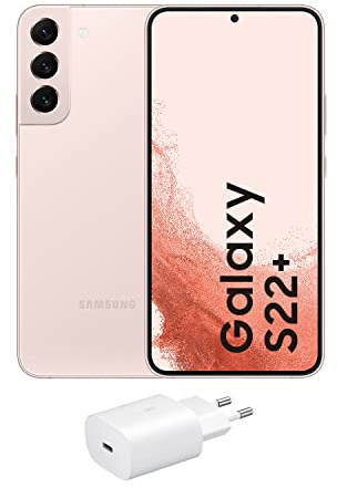 Samsung Galaxy S22+ 5G (256 GB) Rosa + Cargador – Teléfono Móvil libre, 256 GB, Smartphone Android (Versión Española)
