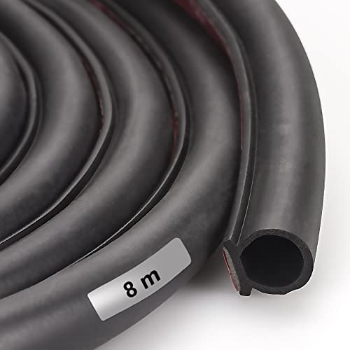 Dichtungsband für Türen Fenster Selbstklebendes Schaumstoffband Türdichtung Fenster, für Anti-Kollision/akustisch/wasserdicht/staubdicht 8M (schwarz)