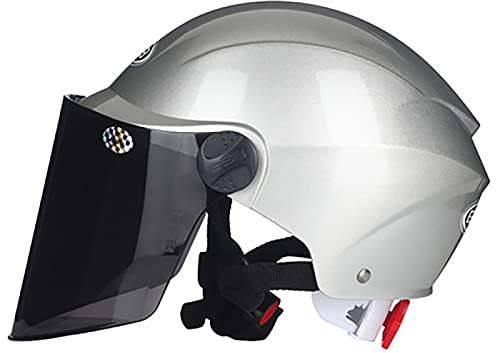 JATIBOSH Attache Fermement Vintage Casque Portable Et Sûre Cyclomoteur Casque, RéTro Demi Casque Boucle De Sécurité À Prise Rapide Casque Moto, pour Adapté Aux Motos ÉLectriques ECE Certifiés