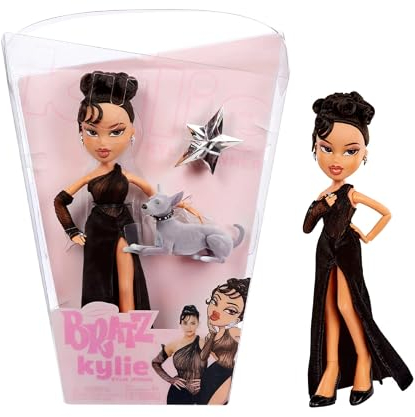 Bratz x Kylie Jenner - Night Modepuppe - Sammlerpuppe mit Abendkleid, Hund und Poster - für Kinder und Sammler ab 6 Jahren