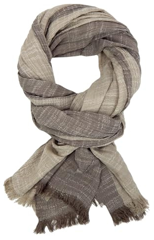 Ella Jonte Herrenschal in Leinen-Optik Baumwolle – Breiter leichter Ganzjahres-Schal mit Crinkle-Effekt - Weich & atmungsaktiv – Casual & Elegant