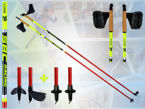 sportlynx Racing 100% Carbon Rollskistock Skike Nordic Blading Lalglauf Stöcke mit Nordic Cross Skating Spitzen (Skike Spitze, 155 cm)
