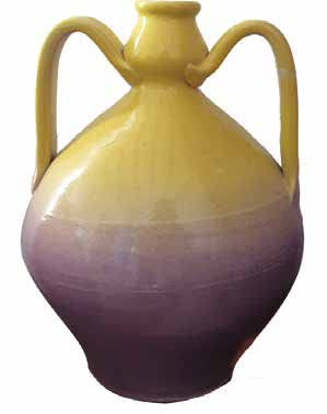 Ceramiche Angela Rinaldi Anfora Giallo e Viola in Ceramica di Vietri Dipinta a Mano Altezza cm 25 Maiolica Giara Terracotta
