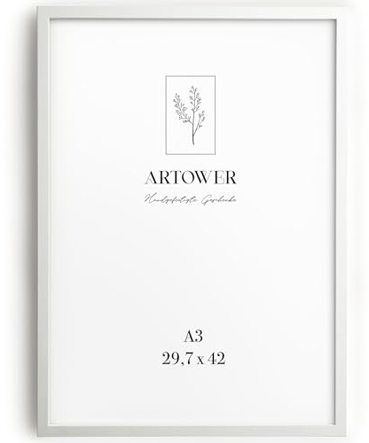 Artower® Bilderrahmen für DIN A3 30 x 42 cm Weiß Holz Dünner Rahmen | Posterrahmen Groß für Collage | Picture Frame White Wood 29,7 x 42cm | Holzbilderrahmen Poster Rahmen Echtholz