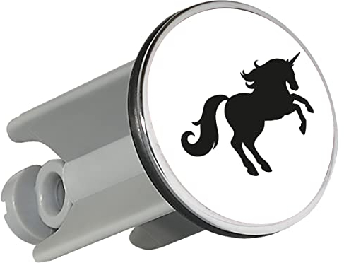 Huuraa Waschbeckenstöpsel Einhorn Silhouette Geschenk 4cm für Waschbecken Abflussstopfen Einhorn Geschenkidee