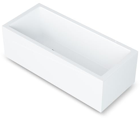 AQUADE Acryl Badewanne 180x80 Modell: Ulm - Weiß Badewanne Komplettset 180x80 - Badewannen mit Wannenfüßen + Schürze
