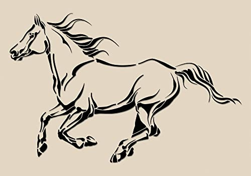 Pferd Schablonen, Großformat Wandkunst Malerei Schablone, Wiederverwendbare Kunststoff Dekoration Vorlage (Pferd-8, XL)