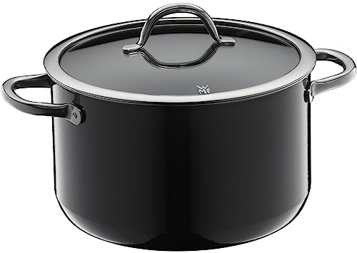 WMF Fusiontec Inspire - Olla grande (24 cm, tapa de cristal, 6,4 L, cerámica de alta tecnología, resistente a los arañazos, sin revestimiento), color negro