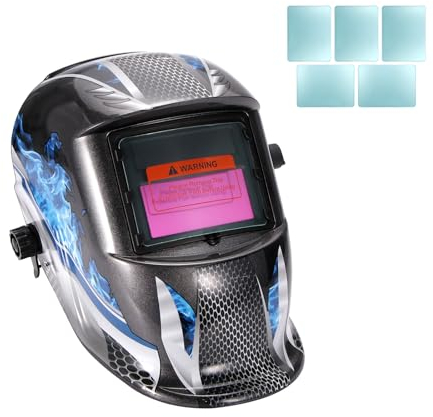 UNISOPH Welding Mask Auto Darkening, Solar Welding Mask for Eye Face Protection, Adjustable Lightweight and Comfortable Welding Helmet with Shade Range 9-13, for TIG, MIG, Arc Weld Grinding