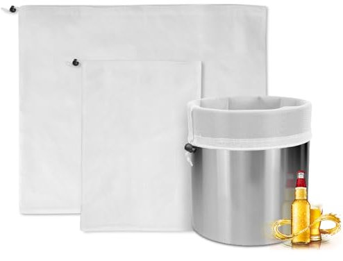 Mordx 2pcs Bolsa de Filtro Bolsa de Cerveza Reutilizable de poliéster Filtro de lúpulo Bolsa de Leche de Nuez Bolsa de colador de Tela filtrante de Malla Fina para Vino Cerveza Café