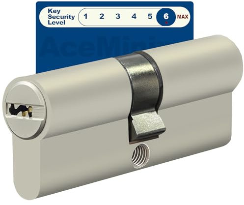 AceMining Cilindro di chiusura 50/50, serratura cilindrica, serratura a cilindro da 100 mm, cilindro porta con 3 chiavi, serratura antifurto, cilindro di facile installazione, cilindro in ottone