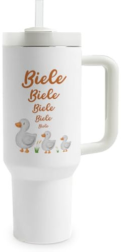 Prozente Momente Biele Biele Biele - Thermobecher | 1,2 Liter Fassungsvermögen | inkl. Trinkhalm | hochwertig | lustige Motive | doppelwandiger Becher To Go