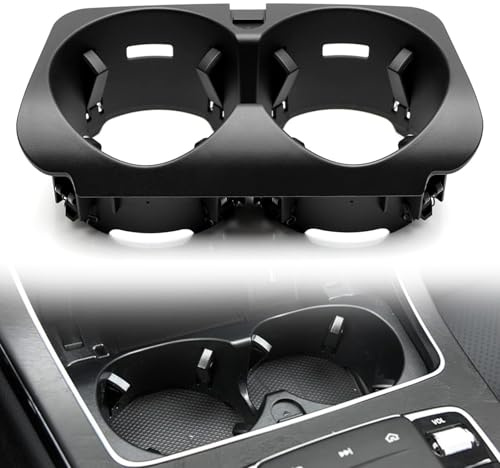 Dixhills Portavasos para consola central de coche, portavasos para coches compatible con Clase C W205 Clase E W213 Clase V W447 Clase GLC W253 Portavasos Mercedes Reemplazo negro para A2056800691