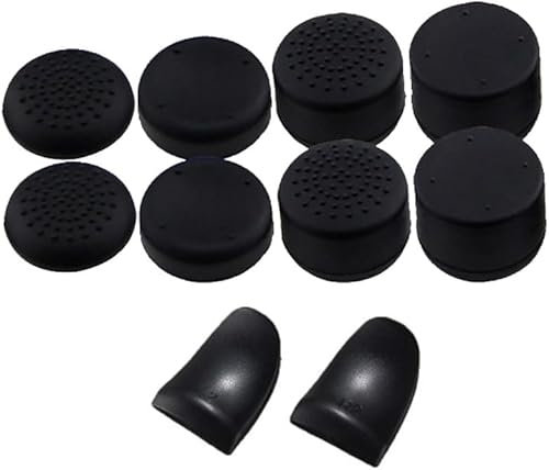 L2 R2 Tasten Trigger Extender + Silikon Analog Thumb Stick Cap Cover Grip Thumbsticks Joystick Ersatz für PS4 Pro Slim Controller (Schwarz)