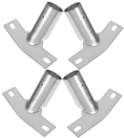 GANAZONO 4pcs Metal Broom Handle Bracket Replacement with Pole Adapter Tips for Wood Poles, Iron Connector for Floor Broom, Home Cleaning Accessories