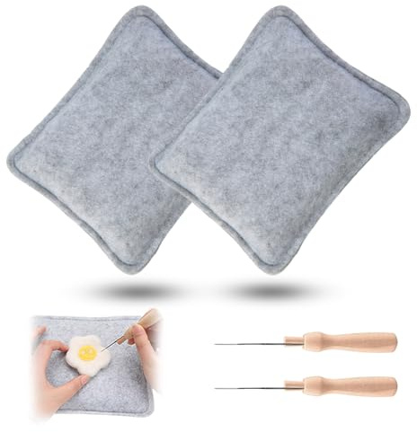 Kozdtiz Tappetino per infeltrimento a secco, 2 pezzi, base per infeltrimento ad ago, set di attrezzi con supporto per aghi in feltro e ferri in feltro per principianti, set di attrezzi 20,5 x 25 cm