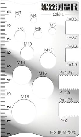 Bolt Thread Checker, Measurement Ruler For Screw, Thread Checker, Space Saving Measuring Gauge Tool For Bit Bolt Nut Screw Craft Industry And Home Use