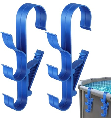 Zegaqae Poolzaunhaken, Zaunhaken Zum Einhängen, Verstellbare Verstellbarer Haken, 2 Stück Pool Stangen Aufhänger, Für Teleskopstangen, Skimmer, Netze, Bürsten, Vakuumschlauch