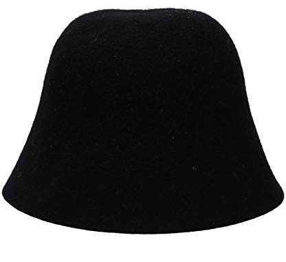 AMateschitz Vintermössa dam vinter fiskarhatt mode elegant hinkhatt kupol enfärgad filthatt vindtät hinkhatt filt dammössa ull fiskarhatt retro elegant krukhatt för skidresor, svart, one size