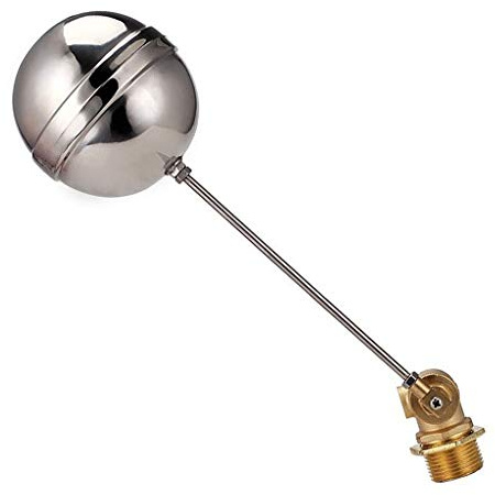 Edelstahl-Schwimmerkugelventil, 4/6 Punkte/1 Zoll Schwimmerventil mit Keramikkern aus Edelstahl, Wassertank-Füllstandsregler(1 Inch Brassceramic)